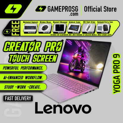 Lenovo Yoga Pro 9 Laptop — Intel Core Ultra 9 - 64GB RAM - 2TB SSD - 16" 3.2K OLED