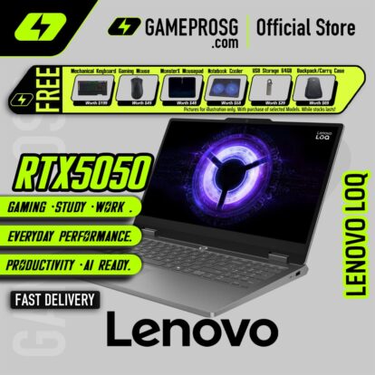 Lenovo LOQ Essential Gaming Laptop — RTX5050 - 15.6" FHD 144Hz - Intel Core i5-13450HX - 16GB RAM - 1TB SSD