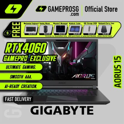 [Exclusive] Gigabyte AORUS 15 Gaming Laptop — Fast Action — RTX 4060 - 15.6" 360Hz - i7-13620H - 16GB - 512GB SSD