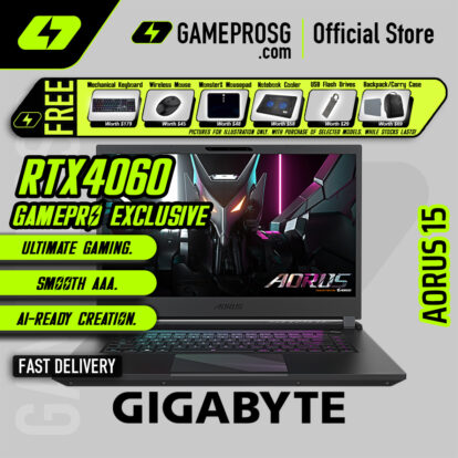 [Exclusive] Gigabyte AORUS 15 Gaming Laptop — Fast Action — RTX 4060 - 15.6" 360Hz - i7-13620H - 16GB - 512GB SSD