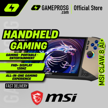 MSI Claw 8 AI+ A2VM Gaming Handheld – 8″ FHD 120Hz Touchscreen - Intel Core Ultra 7 - 32GB - 1TB SSD - Sandstorm