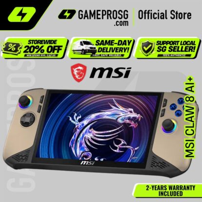 【SAME-DAY DELIVERY】MSI Claw 8 AI+ A2VM Gaming Handheld – 8″ FHD 120Hz Touchscreen - Intel Core Ultra 7 - 32GB - 1TB SSD - Sandstorm