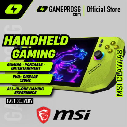MSI Claw A8 Gaming Handheld – 8″ FHD 120Hz Touchscreen - AMD Ryzen Z2 Extreme - 24GB - 1TB SSD - Neon Green