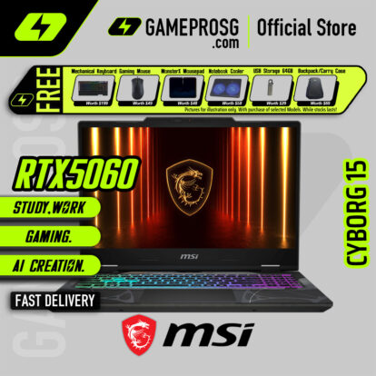MSI Cyborg 15 Gaming Laptop — Translucent Cyber Style — RTX 5060 - 15.6" 144Hz - i7-13620H - 16GB - 512GB