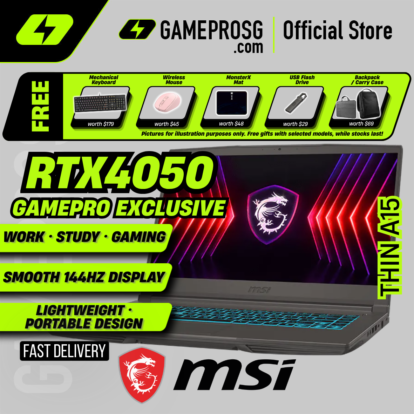 [Exclusive] MSI Thin A15 Laptop — Portable for Work & Gaming — RTX 4050 - 15.6" 144Hz - Ryzen 7 7735HS - 16GB - 1TB SSD
