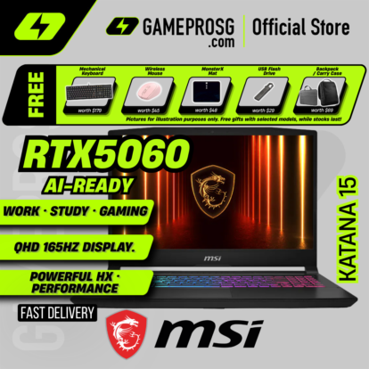 MSI Katana 15 HX Gaming Laptop — Max CPU Performance — RTX 5060 - 15.6" QHD 165Hz - i9-14900HX - 16GB - 1TB