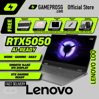 Lenovo LOQ Essential Gaming Laptop — RTX5050 - 15.6" FHD 144Hz - Intel Core i5-13450HX - 16GB RAM - 1TB SSD