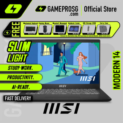 MSI Modern 14 Laptop — 14" FHD IPS - AMD Ryzen 7 - 16GB RAM - 512GB SSD
