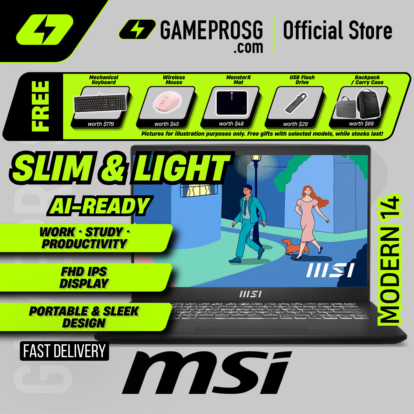 MSI Modern 14 Laptop — 14" FHD IPS - AMD Ryzen 7 - 16GB RAM - 512GB SSD