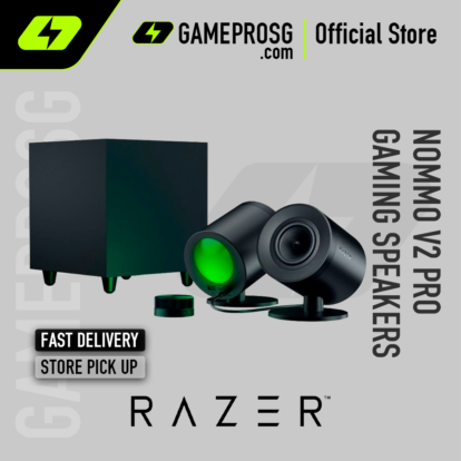Razer Nommo V2 Pro Full-Range 2.1 PC Gaming Speakers with Wireless Subwoofer / Razer Wireless Control Pod Ready / Razer Chroma Lighting