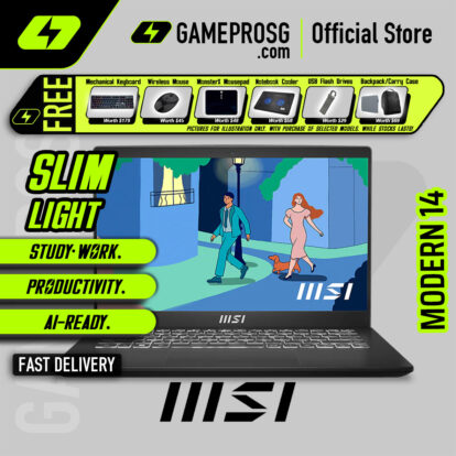 MSI Modern 14 Laptop — 14" FHD IPS - AMD Ryzen 7 - 16GB RAM - 512GB SSD