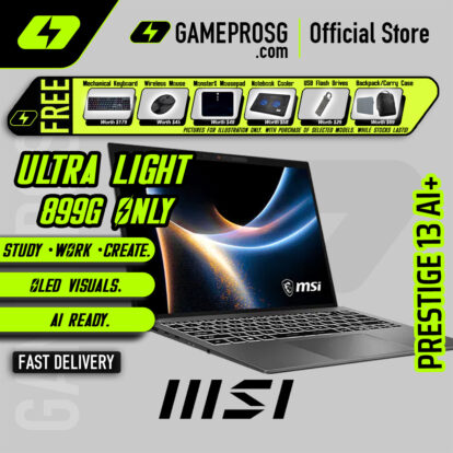MSI Prestige 13 AI+ Copilot+ PC Laptop - Intel Core Ultra 9 Processor - 13.3" 2.8K OLED - 32GB - 1TB - 899G