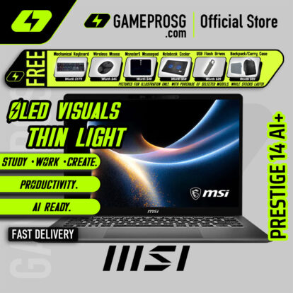 MSI Prestige 14 AI+ Copilot+ PC Laptop - Intel Core Ultra 7 Processor - 14" FHD+ OLED - 32GB - 1TB - 1.32kg