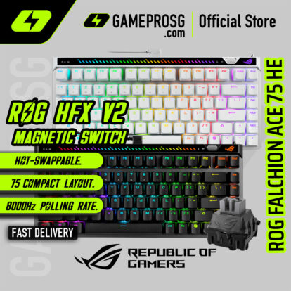 ROG Falchion Ace 75 HE Gaming Keyboard - Hot-swappable ROG HFX V2 Magnetic Switches Rapid Trigger 8000Hz polling rate