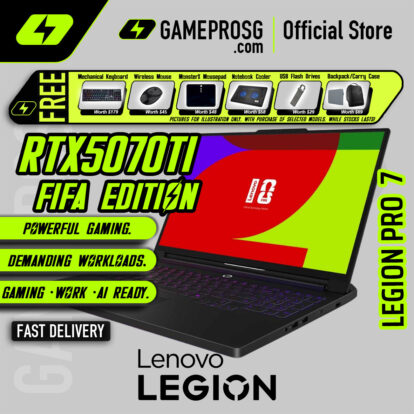 Lenovo Legion Pro 7 Gaming Laptop — RTX5070TI - 16" OLED 240Hz - Intel Ultra 9 - 32GB RAM - FIFA EDT
