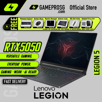 Lenovo Legion 5 Gaming Laptop – 15.3″ WQXGA OLED 165Hz – AMD Ryzen 7 – RTX 5050 – 16GB RAM – 1TB SSD