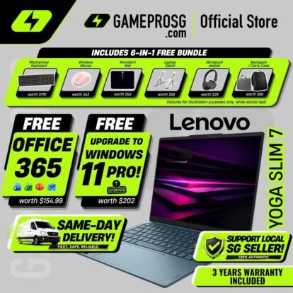 Lenovo Yoga Slim 7 Laptop – 14″ WUXGA OLED – AMD Ryzen AI 7 – 16GB RAM – 1TB SSD – Lightweight