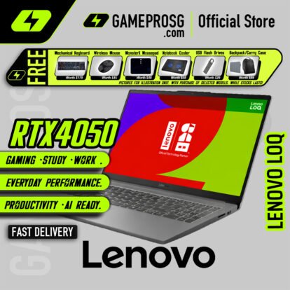 Lenovo LOQ Gaming Laptop — RTX4050 - 15.6" FHD 144Hz - AMD Ryzen 7 - 16GB RAM - 1TB SSD (For Gamers & Creators)