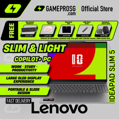 Lenovo IdeaPad Slim 5 Laptop – 16″ WUXGA OLED – AMD Ryzen AI 7 – 16GB RAM – 1TB SSD