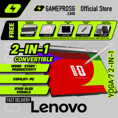 Lenovo Yoga 7 OLED 2-in-1 — 14" Touch - AMD Ryzen AI 7 - 24GB RAM - 1TB SSD - Ultra Slim Convertible for Creators Laptop