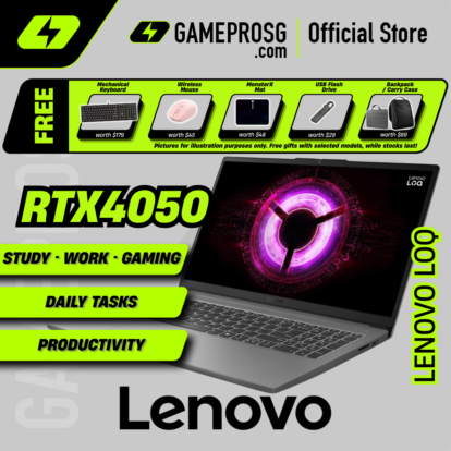 Lenovo LOQ Gaming Laptop — RTX4050 - 15.6" FHD 144Hz - AMD Ryzen 7 - 16GB RAM - 1TB SSD (For Gamers & Creators)