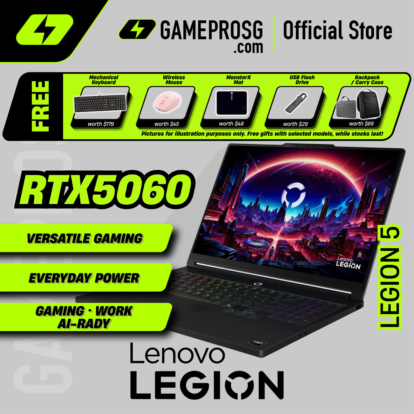 Lenovo Legion 5 Gaming Laptop – 15.3″ WQXGA OLED 165Hz – AMD Ryzen AI 7 – RTX 5060 – 32GB RAM – 1TB SSD