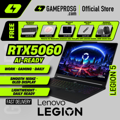 Lenovo Legion 5 Gaming Laptop – 15.3″ WQXGA OLED 165Hz – Intel Core Ultra 7 – RTX 5060 – 32GB RAM – 1TB SSD