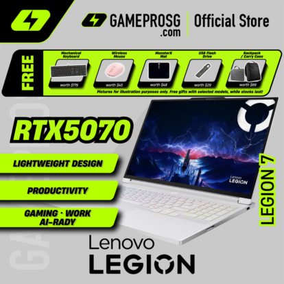 Lenovo Legion 7 Gaming Laptop — Ultimate White — RTX 5070 - 16" OLED 165Hz - Ultra 9 - 32GB - 1TB