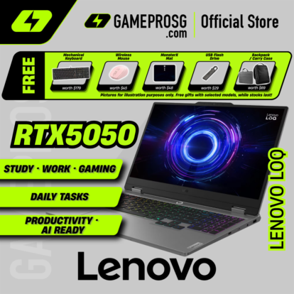 Lenovo LOQ 15 Gaming Laptop – 15.6″ FHD 144Hz – Intel Core i7 – RTX 5050 – 16GB RAM – 512GB SSD