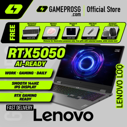 Lenovo LOQ 15 Gaming Laptop – 15.6″ FHD 144Hz – Intel Core i7 – RTX 5050 – 16GB RAM – 512GB SSD