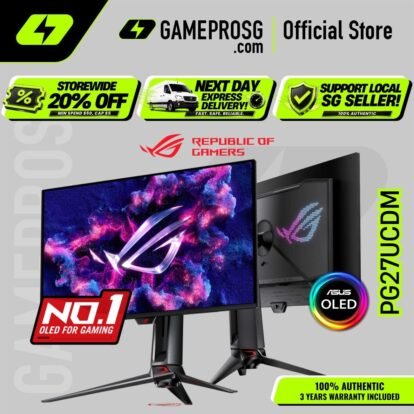 [Express Delivery] ASUS ROG Swift OLED PG27UCDM – 27" 4K QD-OLED 240Hz – 0.03ms – DisplayPort 2.1 – Gaming Monitor