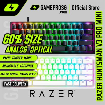 Razer Huntsman V3 Pro Mini 60% – Wired Analog Optical Gaming Keyboard – Esports Edition