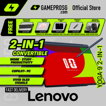 Lenovo Yoga 9 2-in-1 AI Convertible Laptop – 14" OLED Touch – Intel Core Ultra 7 – 1TB SSD – 32GB RAM