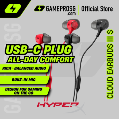HyperX Cloud Earbuds III S – USB-C – In-Ear Gaming Earbuds – Surround Sound – Built-in Mic