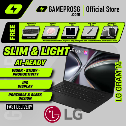 LG Gram 14 Lightweight Productivity Laptop - 14" IPS - Intel Core Ultra 7 - 32GB RAM - 512GB SSD