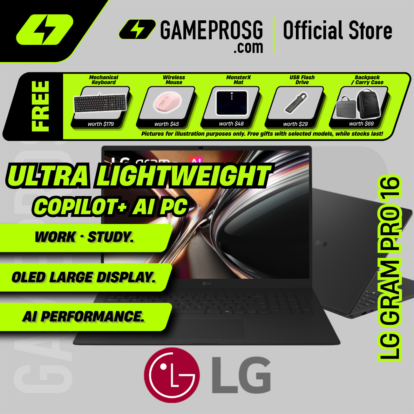 LG Gram Pro 16 Lightweight Laptop - 16" OLED - Intel Core Ultra X7 - 32GB RAM - 512GB SSD - Lager Display
