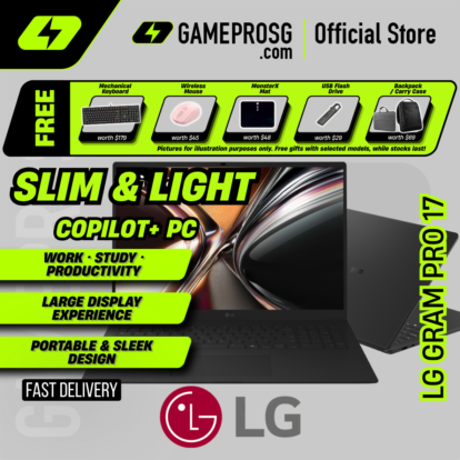 LG Gram Pro 17 Lightweight Laptop - 17" IPS - Intel Core Ultra 7 - 32GB RAM - 512GB SSD - Lager Display