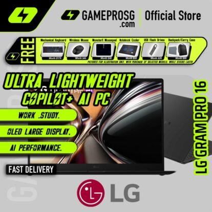 LG Gram Pro 16 Lightweight Laptop - 16" OLED - Intel Core Ultra X7 - 32GB RAM - 512GB SSD - Lager Display