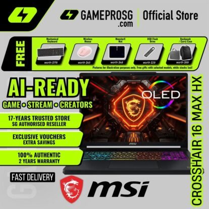 MSI Crosshair 16 Max HX – 16" OLED 165Hz – Intel Core Ultra 9 – RTX5070 – 16GB RAM – 1TB SSD – AI Gaming Laptop