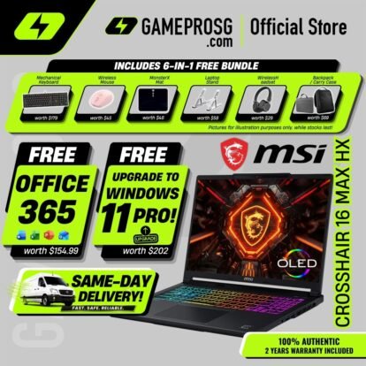 MSI Crosshair 16 Max HX – 16" OLED 165Hz – Intel Core Ultra 9 – RTX5070 – 16GB RAM – 1TB SSD – AI Gaming Laptop