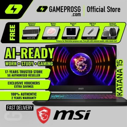 MSI Katana 15 – 15.6" FHD 144Hz – Intel Core i7 – RTX4050 – 16GB RAM – 1TB SSD – Gaming Laptop