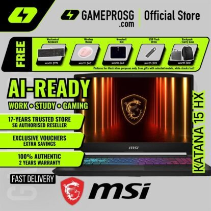 MSI Katana 15 HX – 15.6" QHD IPS 165Hz – Intel Core i7 – RTX5060 – 16GB RAM – 1TB SSD – Gaming Laptop