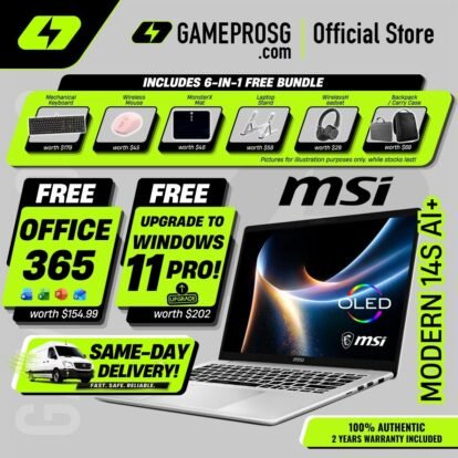 MSI Modern 14S AI+ Copilot+ PC Laptop — Smart Productivity — Intel Ultra 7 - 1.38kg Ultra-Portable App