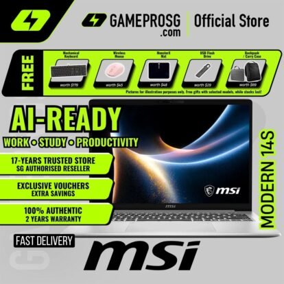 MSI Modern 14S – 14" IPS – Intel Core 7 Processor – 16GB RAM – 1TB SSD – AI Productivity Laptop