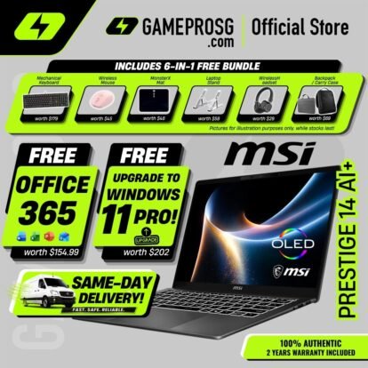 MSI Prestige 14 AI+ – 14" OLED – Intel Core Ultra 7 – 32GB RAM – 1TB SSD – Copilot+ AI Laptop - 1.32kg