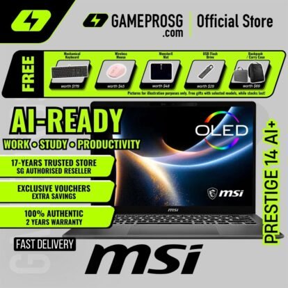 MSI Prestige 14 AI+ – 14" OLED – Intel Core Ultra 7 – 32GB RAM – 1TB SSD – Copilot+ AI Laptop - 1.32kg