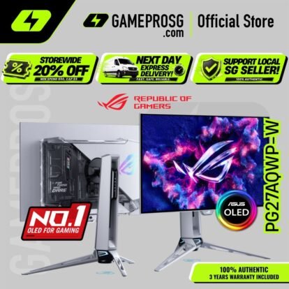 ASUS ROG Swift OLED PG27AQWP-W – 27" QHD Tandem OLED 540Hz – 720Hz Dual Mode – 0.02ms Gaming Monitor