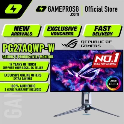 ASUS ROG Swift OLED PG27AQWP-W 27" QHD Tandem OLED Gaming Monitor | Dual-mode 540Hz/720Hz | 0.02ms | TrueBlack