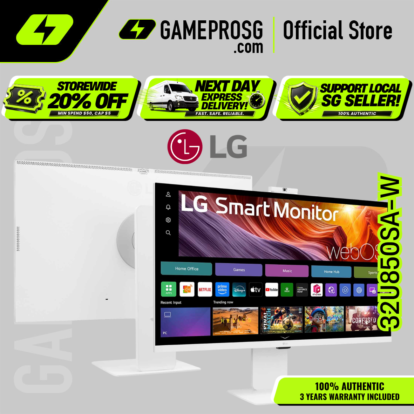 LG 32U850SA-W 32" 4K UHD IPS Monitor – USB-C 90W PD, Speakers, Webcam, Remote