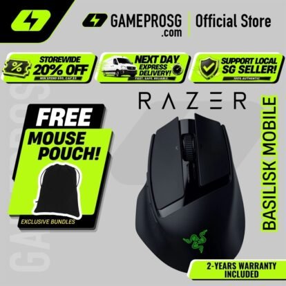 Razer Basilisk Mobile Wireless Gaming Mouse — Ultra-Portable - Customizable Buttons - RGB - Precision Tracking (Gamers)
